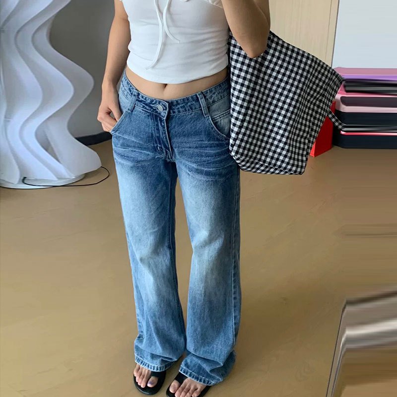 Blugi retro evazați americani pentru femei