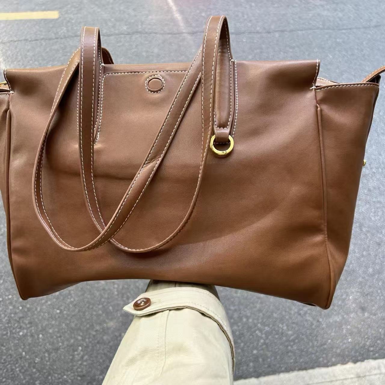 Geantă de umăr retro simplă pentru femei, cu capacitate mare